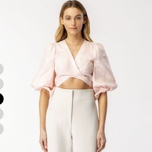 Bardot Pink Puff Sleeve Blouse